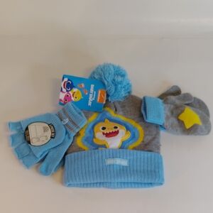 Nickelodeon Baby Shark Blue and Gray Hat Set